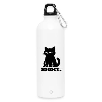 Chat noir sarcastique - Gourde en inox avec mousqueton 750 ml - blanc - Devant