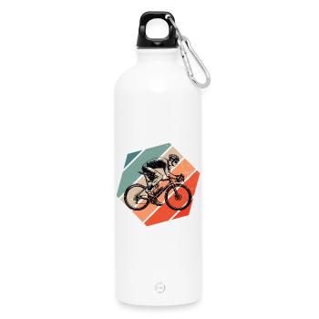 Geschenkidee für einen Roadbike mit Roadbike - Trinkflasche mit Karabiner 750 ml - Weiß - Vorne