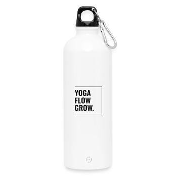 Yoga Flow Grow. - Trinkflasche mit Karabiner 750 ml - Weiß - Vorne