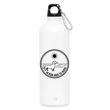 North German Homeland Northern Germany to huus - Water Bottle with carabiner 750 ml - white - Front