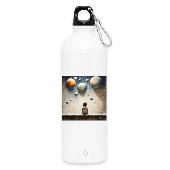 Planetary Gardens of Childhood - Water Bottle with carabiner 750 ml - white - Front