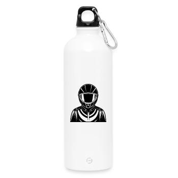 Rennfahrer - Trinkflasche mit Karabiner 750 ml - Weiß - Vorne