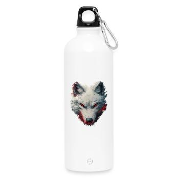 Wolf-Design - Trinkflasche mit Karabiner 750 ml - Weiß - Vorne