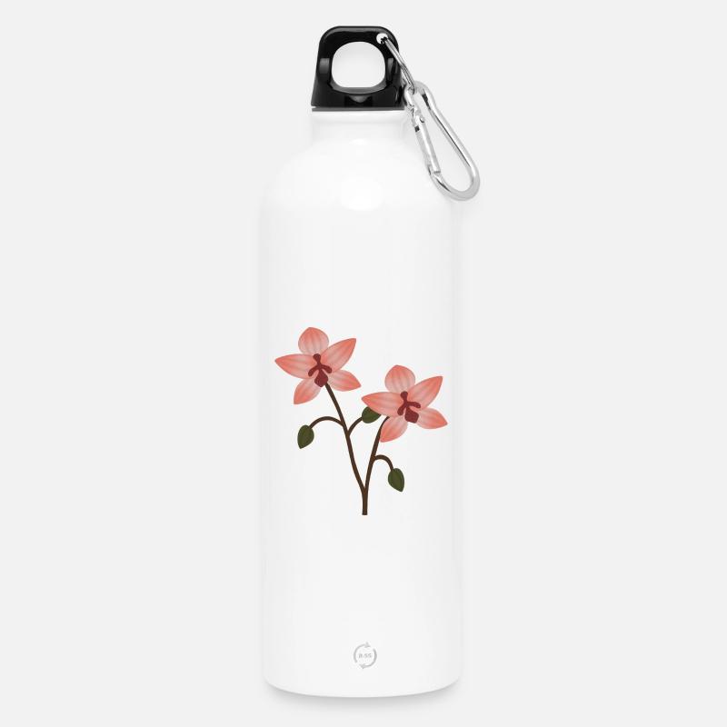 Pastellorchideenblüte - Trinkflasche mit Karabiner 750 ml - Weiß