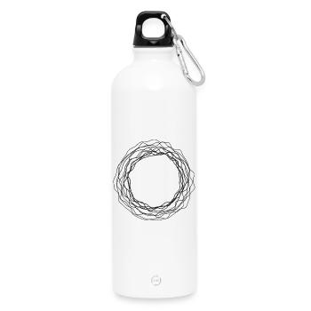 Art circulaire en couronne de laurier emmêlé - Gourde en inox avec mousqueton 750 ml - blanc - Devant