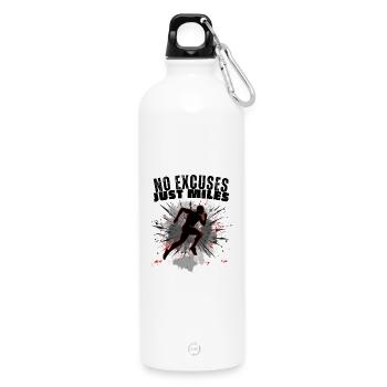 Courir Ultra Power Sprint Lauf Motivation Jogger - Gourde en inox avec mousqueton 750 ml - blanc - Devant