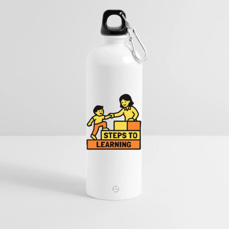 Steps to Learning Schule Logo Trinkflasche mit Karabiner 750 ml