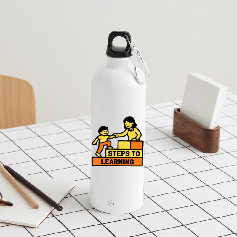 Steps to Learning Schule Logo Trinkflasche mit Karabiner 750 ml