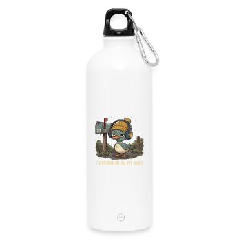 T-shirt drôle de canard introverti - Gourde en inox avec mousqueton 750 ml - blanc - Devant