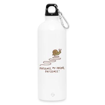 Geduld-Schnecke - Trinkflasche mit Karabiner 750 ml - Weiß - Vorne