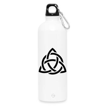 Celtic Knot - Water Bottle with carabiner 750 ml - white - Front