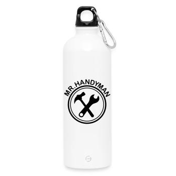 Handwerker handyman - Trinkflasche mit Karabiner 750 ml - Weiß - Vorne