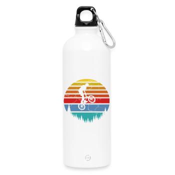Fahrradfahrer, Biker - Trinkflasche mit Karabiner 750 ml - Weiß - Vorne
