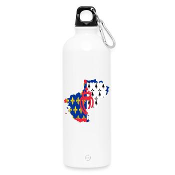 Pays de loire - Gourde en inox avec mousqueton 750 ml - blanc - Devant
