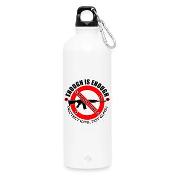 | ANTI ARMES À FEU ASSEZ C’EST ASSEZ - Gourde en inox avec mousqueton 750 ml - blanc - Devant