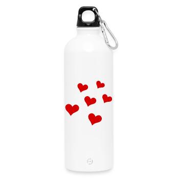 Cœurs épars - Gourde en inox avec mousqueton 750 ml - blanc - Devant