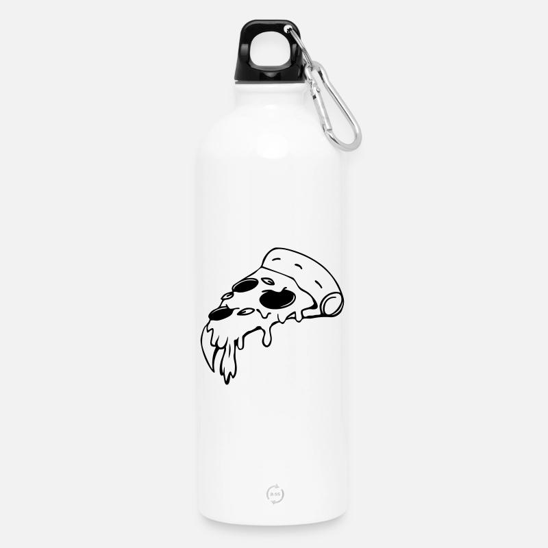 Pizza - Trinkflasche mit Karabiner 750 ml - Weiß