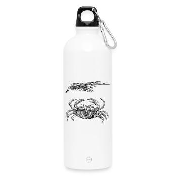 Krabbe & Shrimps - Schalentierpower - Trinkflasche mit Karabiner 750 ml - Weiß - Vorne