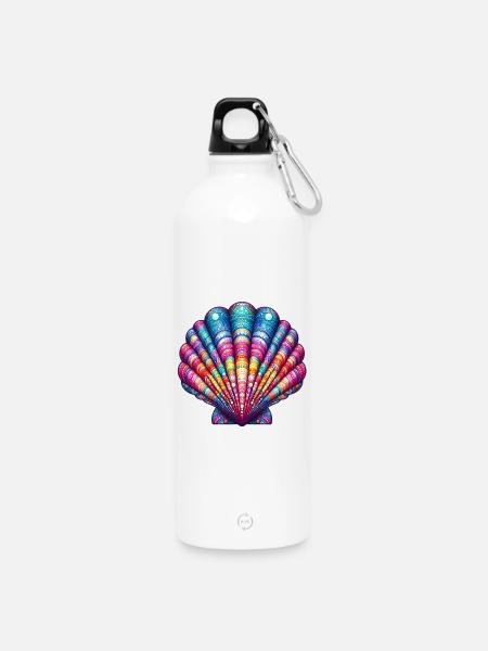 Jakobsmuschel-Schale - Trinkflasche mit Karabiner 750 ml - Weiß