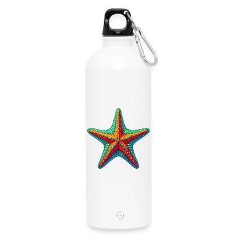 Étoile de mer - Gourde en inox avec mousqueton 750 ml - blanc - Devant