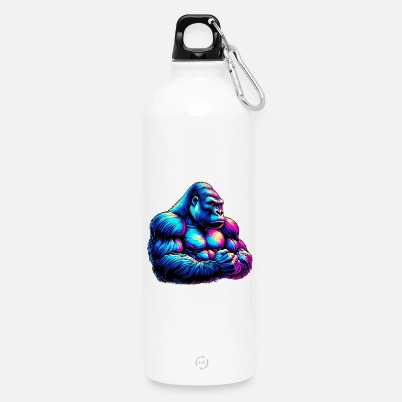 Gorille - Gourde en inox avec mousqueton 750 ml - blanc