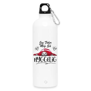 Jeg føler mig så hyggelig -b - Gourde en inox avec mousqueton 750 ml - blanc - Devant