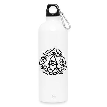 Nain dans la couronne de feuilles - Gourde en inox avec mousqueton 750 ml - blanc - Devant