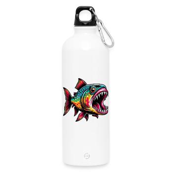 Piranha - Gourde en inox avec mousqueton 750 ml - blanc - Devant