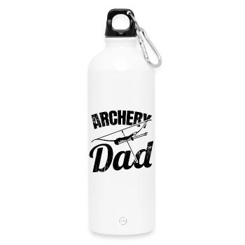 Archery Dad - Water Bottle with carabiner 750 ml - white - Front