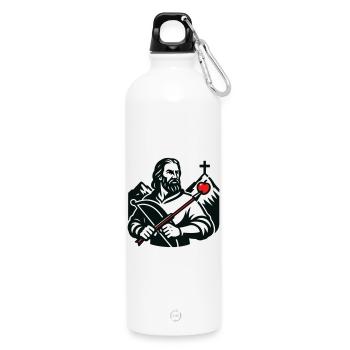 Legendary figure of Switzerland - Water Bottle with carabiner 750 ml - white - Front