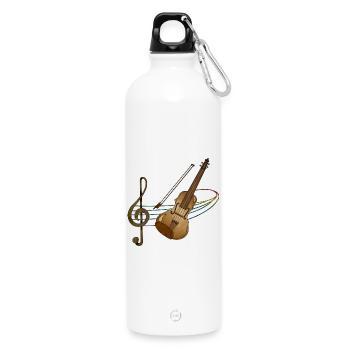 Violon - Gourde en inox avec mousqueton 750 ml - blanc - Devant