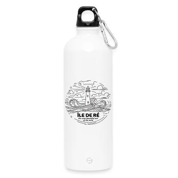 Thsirt Cadeau Île de Ré Plus Bel Endroit Charente - Gourde en inox avec mousqueton 750 ml - blanc - Devant