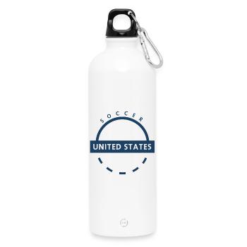 US Soccer Arc Crest - Water Bottle with carabiner 750 ml - white - Front