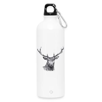 Deer - Water Bottle with carabiner 750 ml - white - Front