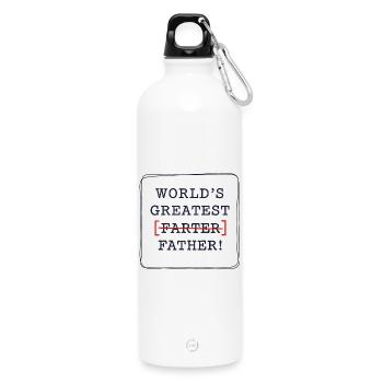 Best fart ever – Oops, I meant dad - Water Bottle with carabiner 750 ml - white - Front
