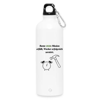 Endliche Rente - Trinkflasche mit Karabiner 750 ml - Weiß - Vorne