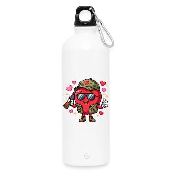Lustiger Jagd-Valentinstag für Männer - Trinkflasche mit Karabiner 750 ml - Weiß - Vorne