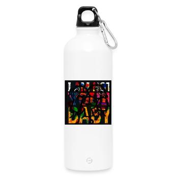 Colorful Geometric Portrait - Water Bottle with carabiner 750 ml - white - Front