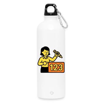 Enseignant Math 123 School - Gourde en inox avec mousqueton 750 ml - blanc - Devant
