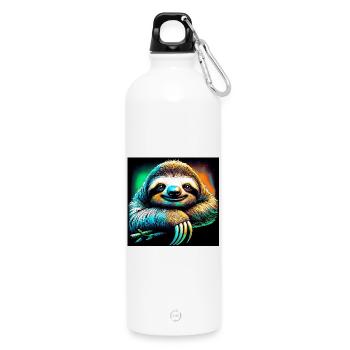 sloth - Water Bottle with carabiner 750 ml - white - Front