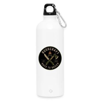 Dehors, c’est chez soi, dehors - Gourde en inox avec mousqueton 750 ml - blanc - Devant