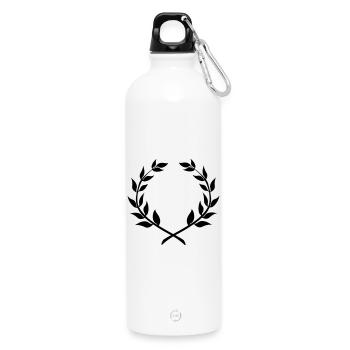 Couronne de laurier gagnante - Gourde en inox avec mousqueton 750 ml - blanc - Devant