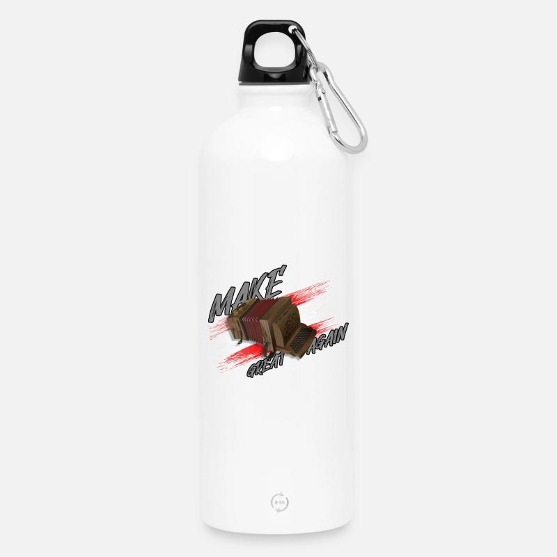 MAKE Squeeze GREAT AGAIN | ZiachON! - Water Bottle with carabiner 750 ml - white