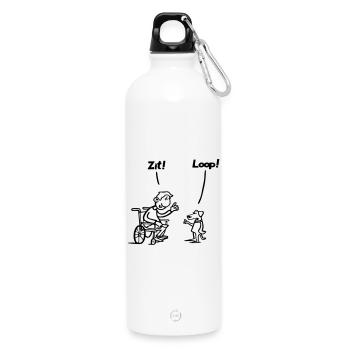 Asseyez-vous et marchez. Humeur de l’utilisateur de fauteuil roulant vs chien * - Gourde en inox avec mousqueton 750 ml - blanc - Devant
