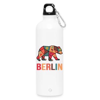 Hauptstad Berlin Great motif for Berliners - Water Bottle with carabiner 750 ml - white - Front