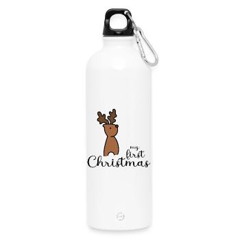 Mon premier design de Noël - Gourde en inox avec mousqueton 750 ml - blanc - Devant