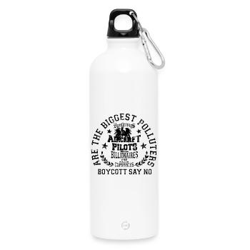 Bold and Unique, Black - Water Bottle with carabiner 750 ml - white - Front