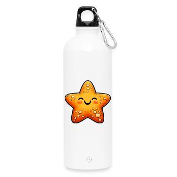 Étoile de mer - Gourde en inox avec mousqueton 750 ml - blanc - Devant