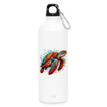 Turtle - Water Bottle with carabiner 750 ml - white - Front
