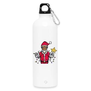 Ein strahlender Weihnachtsmann - Trinkflasche mit Karabiner 750 ml - Weiß - Vorne